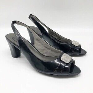 LIFE STRIDE Black Heloise Sling Back Heels 